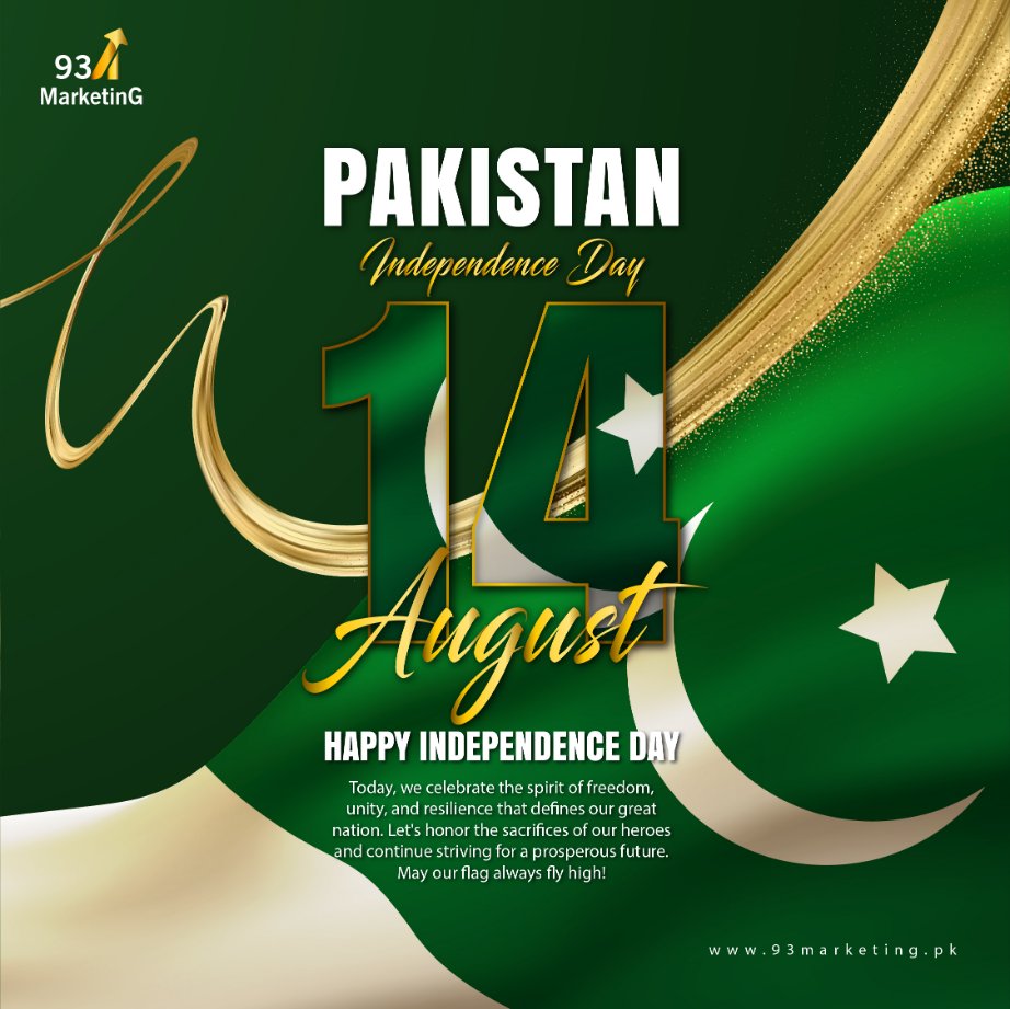 93digimarketing's tweet photo. 🌟 Happy Pakistan Independence Day! 🌟
#PakistanZindabad #IndependenceDay2024 #14August #PakistaniPride #FreedomForever #UnityInDiversity #AzadiMubarak #GreenAndWhite #PatrioticVibes #PakistaniPower #Musk https://t.co/URYWPiqDtF