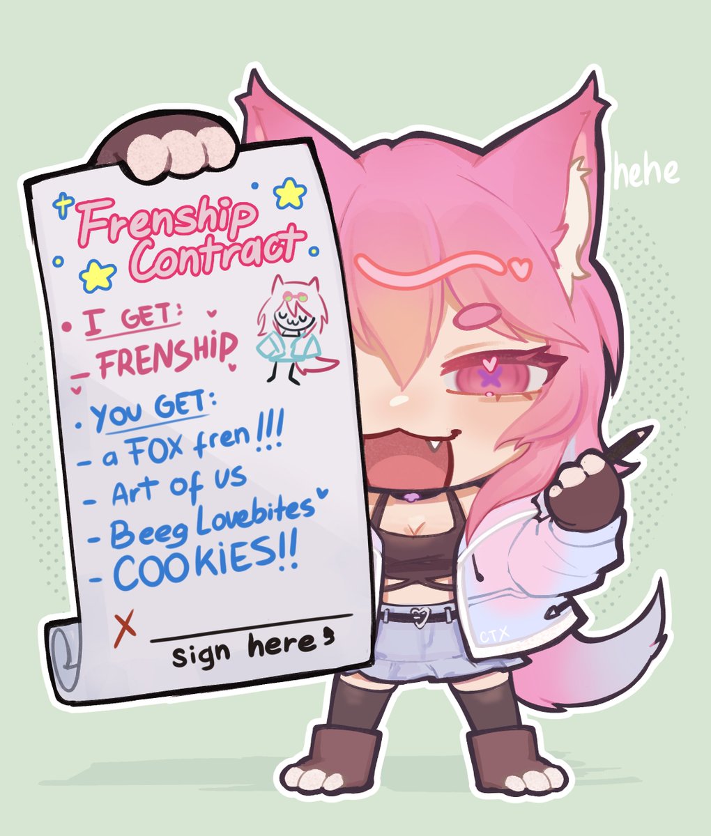 Want a friend??
SIGN IT! 🦊❤️
Don't worry about the third one :)
🎨: <a href="/creatxva/">Ammi —⁠☆ Open Cxmms!</a> 
#mellyillust