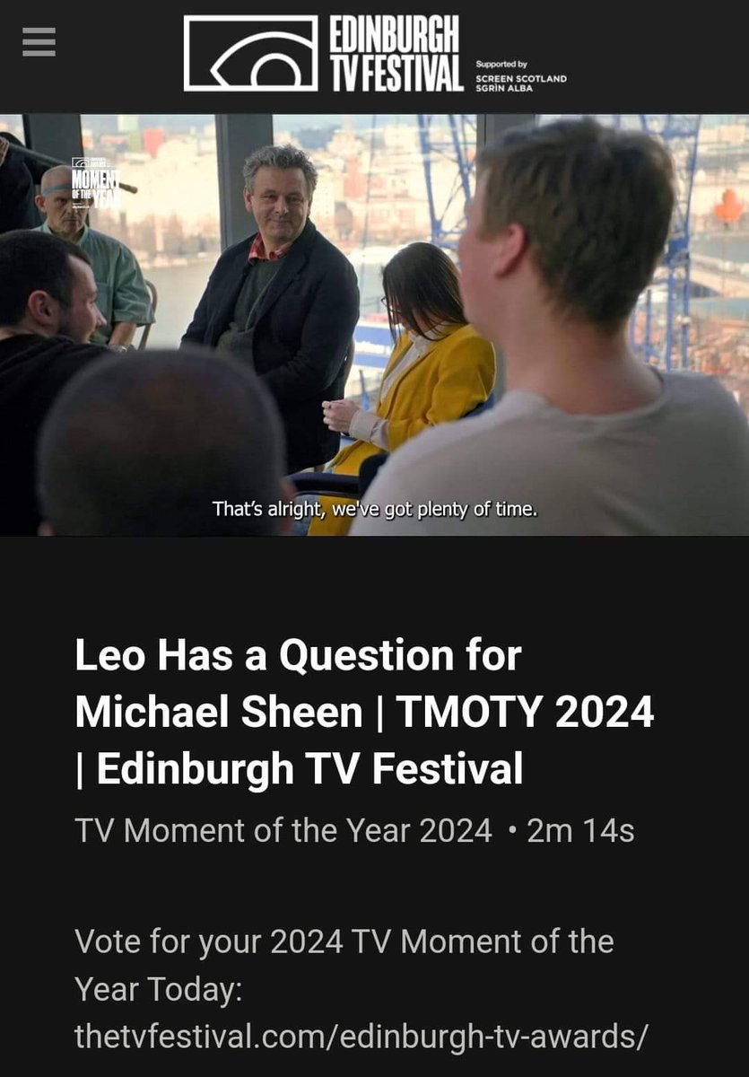 Princess_Spock's tweet image. Congratulations to @michaelsheen for being nominated for TV Moment of the Year! #michaelsheen #EdinburghTVAwards  Here's the link to vote: airtable.com/apppXMTWWHDFin…