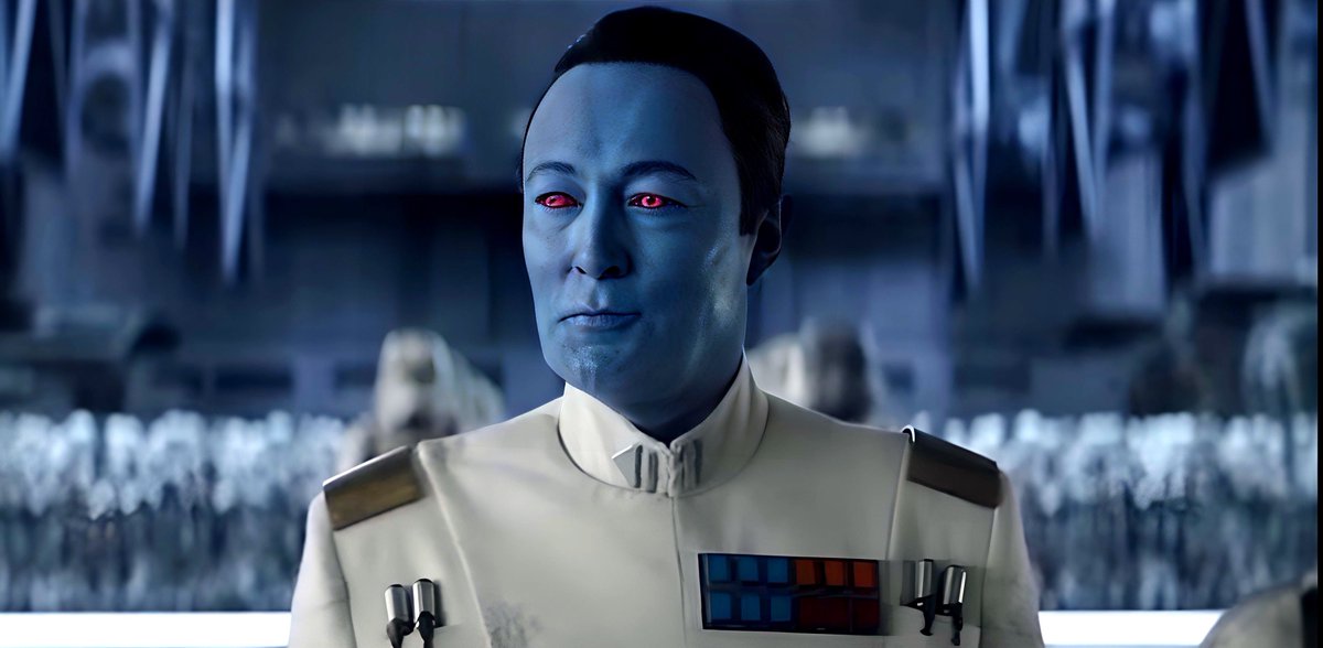 -formed up in the hangar to prepare for the Emperor’s arrival.

Thrawn himself entered the hangar of the Chimaera to personally greet Palpatine, his posture straight and his hands behind his back as the Emperor’s shuttle arrived.

#𝐇𝐄𝐀𝐕𝐘𝐑𝐄𝐈𝐆𝐍 #𝐌𝐄𝐑𝐈𝐃𝐈𝐀𝐍