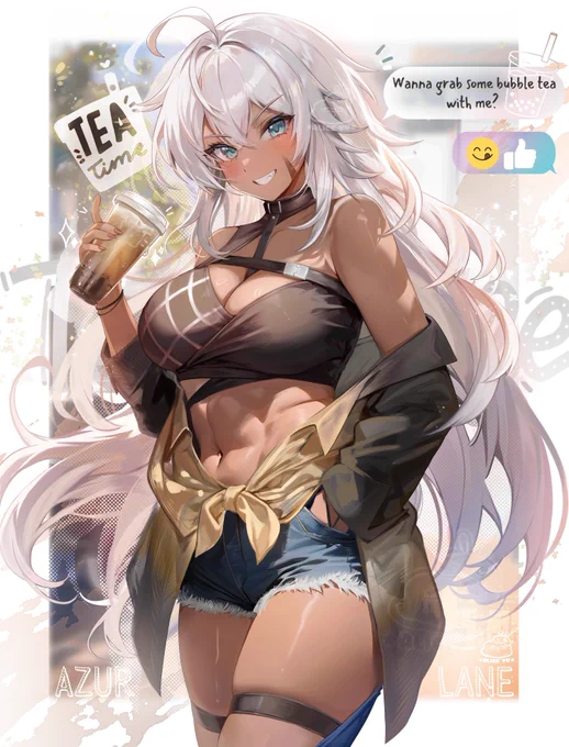 the Sunright Tea Studio X Azur Lane collaboration is from August 15th to August 22nd! Commanders in America, beat the summer heat with a refreshing Boba Milk Tea!#AzurLane6thAnniv #ALKickback 