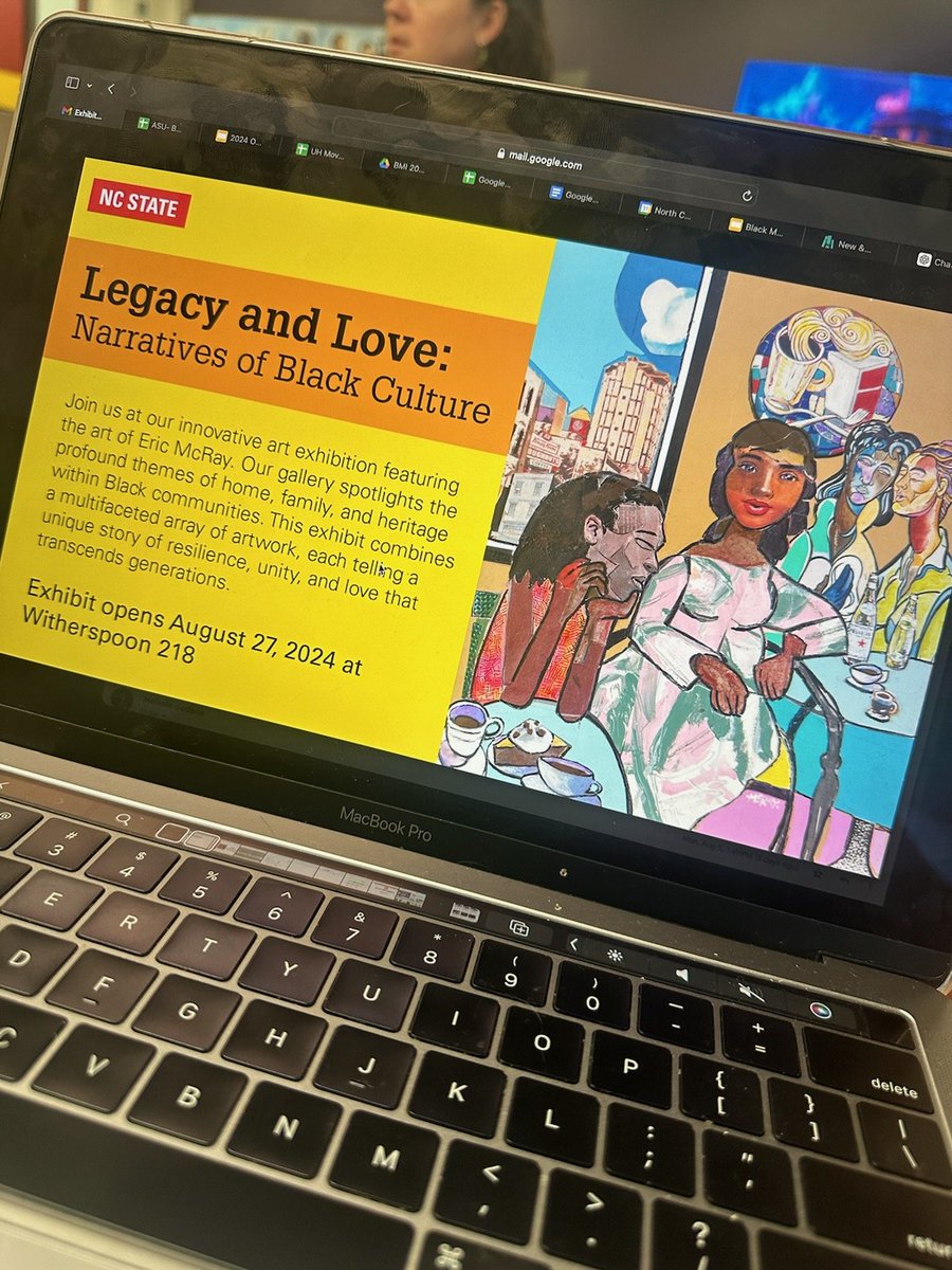 McRayStudios's tweet photo. "Legacy &amp; Love: Narratives of Black Culture." Opening reception Aug. 27, 2024. Show runs thru Oct. 4, 2024. 
#raleighnc #ncstateuniversity #AfricanAmericanCulturalCenter #mcraystudios #ericmcray #originalart #painting #exhibition #artexhibition #artexhibition2024 #artgalleries https://t.co/dC4t8P56DE