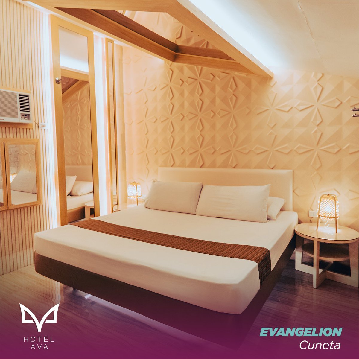 Dare to redefine your faith inside the Evangelion Suite at Hotel Ava Cuneta. 💛

Ready to book? Click here: tinyurl.com/2c6sspb2

📍 Google Maps: Hotel Ava Cuneta
🚗 Waze: Hotel Ava Cuneta