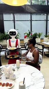 GhettoRadio895's tweet photo. Maendeleo ama sio maendeleo?
Kuna hoteli hapa Kenya, #RobotCafe , iko na robots as waiters.
Kenya has joined this league of robots gliding through restaurants.
#Brekko https://t.co/oVPmELJuBV