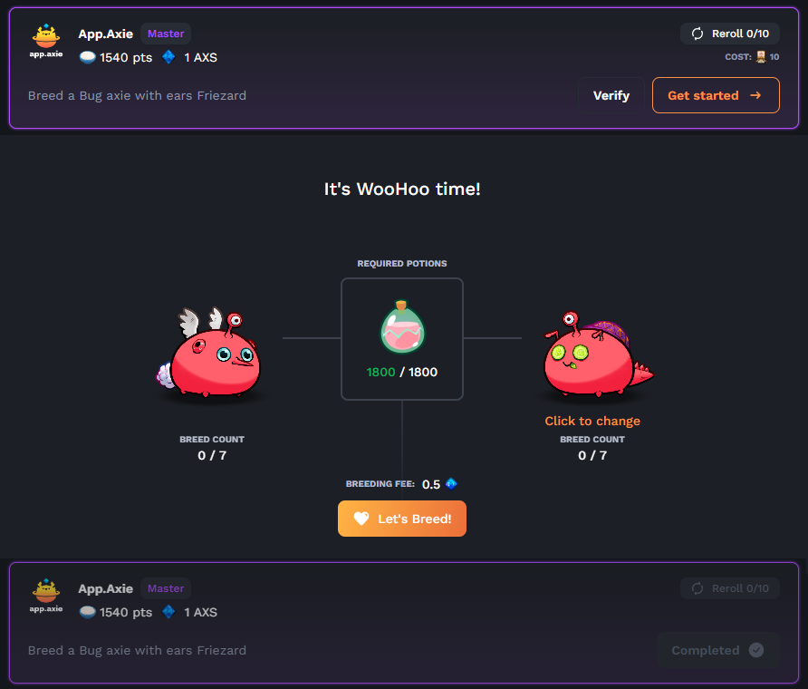 1ra vez que me sale un bounty Master con AXS así que vamos a festejarlo con un SORTEO 🔥

El breed lo hice para revivir viejas épocas.

No tiene buena pinta lo que vaya a salir, pero vamos a ponerle onda, al que adivine exactamente lo que salga, se lo regalo.

Ver condiciones 🧵