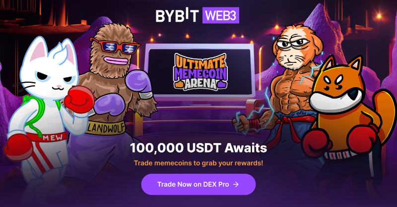 Bybit_Official's tweet photo. 🐾 Get ready for the Ultimate #Memecoin Arena!

💰With a massive 100,000 USDT prize pool, the clash of animal-themed titans is about to begin. Which memecoins do you think are in the mix? 🔍

🧐 Click Trade Now to Join! Discover hidden creatures on Dex Pro!

#BybitWeb3
