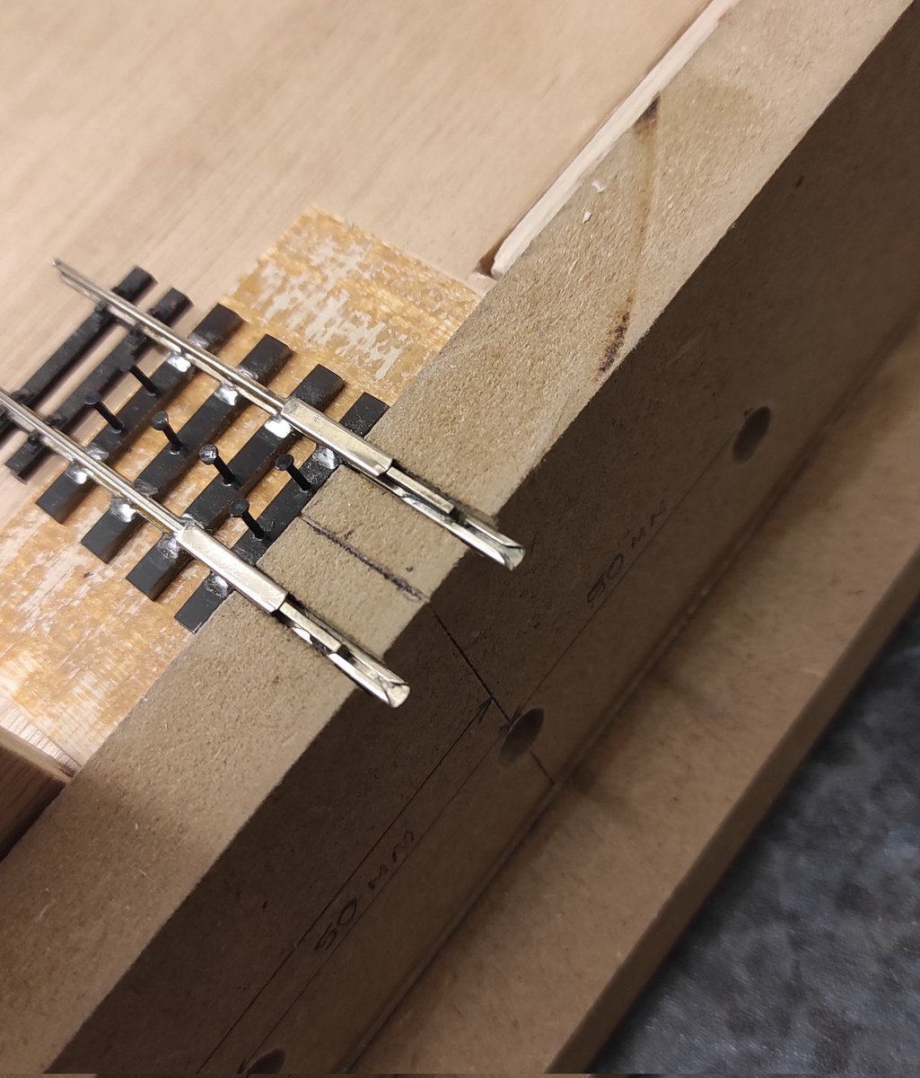 DibsYard's tweet photo. The MDF track alignment jig is doing its job.
#00gauge #oogauge #4mmscale #176scale #modelrailway #modelrailroad #modeltrains #TMRGUK #modelisme #modelbahn #hoscale https://t.co/BGKqDmRoyT