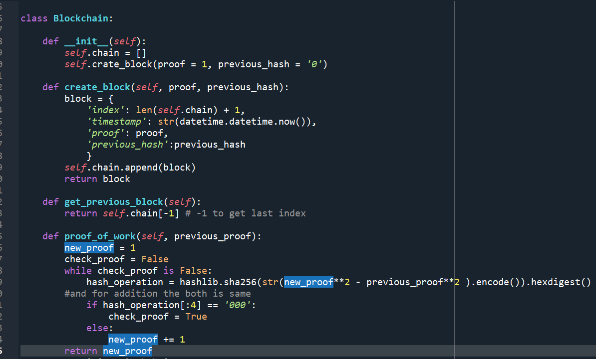 TamrakarMahesh2's tweet image. 🎯 Day 58 of #100DaysOfCode
🚀 Creation of blockchain
➡methods create_block, get_previous_block and proof of work

#DailyChallenge #100DaysOfCode #Web3 #AI #Blockchain
#Cryptocurrency
#DigitalTransformation
#Fintech
#Cybersecurity
#Web3
#Innovation
#ArtificialIntelligence
#Tech