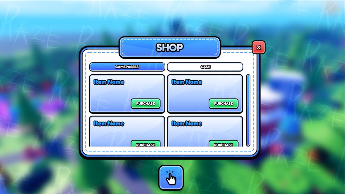 RougeStudioRob's tweet image. Sneak peak of our UI made by @razeskii 
Good work, good quality, good production!

#tycoon #ROBLOX #RobloxDevs #RobloxUGC #robloxgiveaway #RobloxUGCLimited #robux #robuxcommission #UI #UXDesign #uiuxdesign