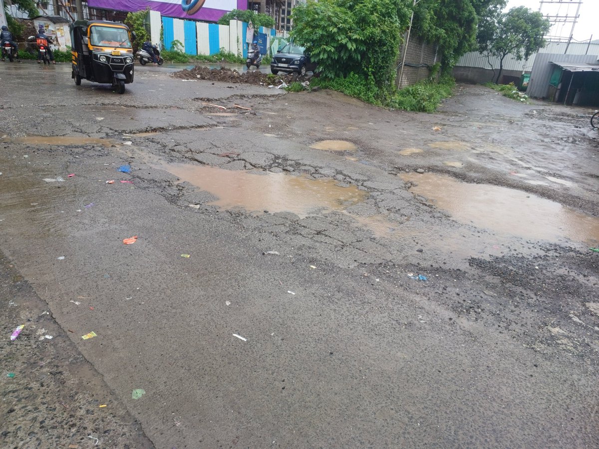 Parth_Doshi04's tweet photo. Respected @nitin_gadkari ji @Dev_Fadnavis ji, Refer below images taken while commuting to the office daily, As many Peoples, vehicles are passing are through this road which is damaged. Location: Opp. TCS Gate, No 2, Bhoirwadi Road Hinjawadi Phase 3,Pune,Maharashtra. @punekarnews https://t.co/CTMNAt3OCc