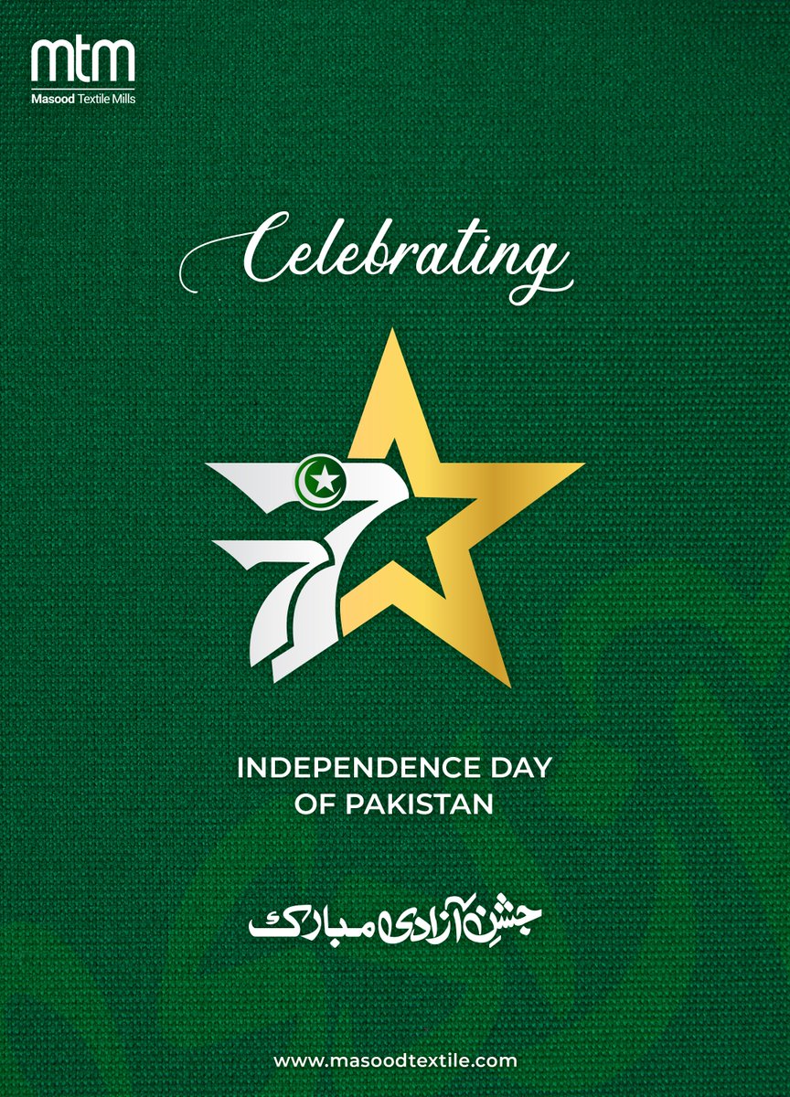 As we celebrate the 𝟕𝟕𝐭𝐡 𝐈𝐧𝐝𝐞𝐩𝐞𝐧𝐝𝐞𝐧𝐜𝐞 𝐃𝐚𝐲 𝐨𝐟 𝐏𝐚𝐤𝐢𝐬𝐭𝐚𝐧, MTM reflects on our nation's enduring spirit. Today, we honor the sacrifices of our forefathers and the values that unite us. 

𝐏𝐚𝐤𝐢𝐬𝐭𝐚𝐧 𝐙𝐢𝐧𝐝𝐚𝐛𝐚𝐝!
#JashneAzadi #mtm #celebration