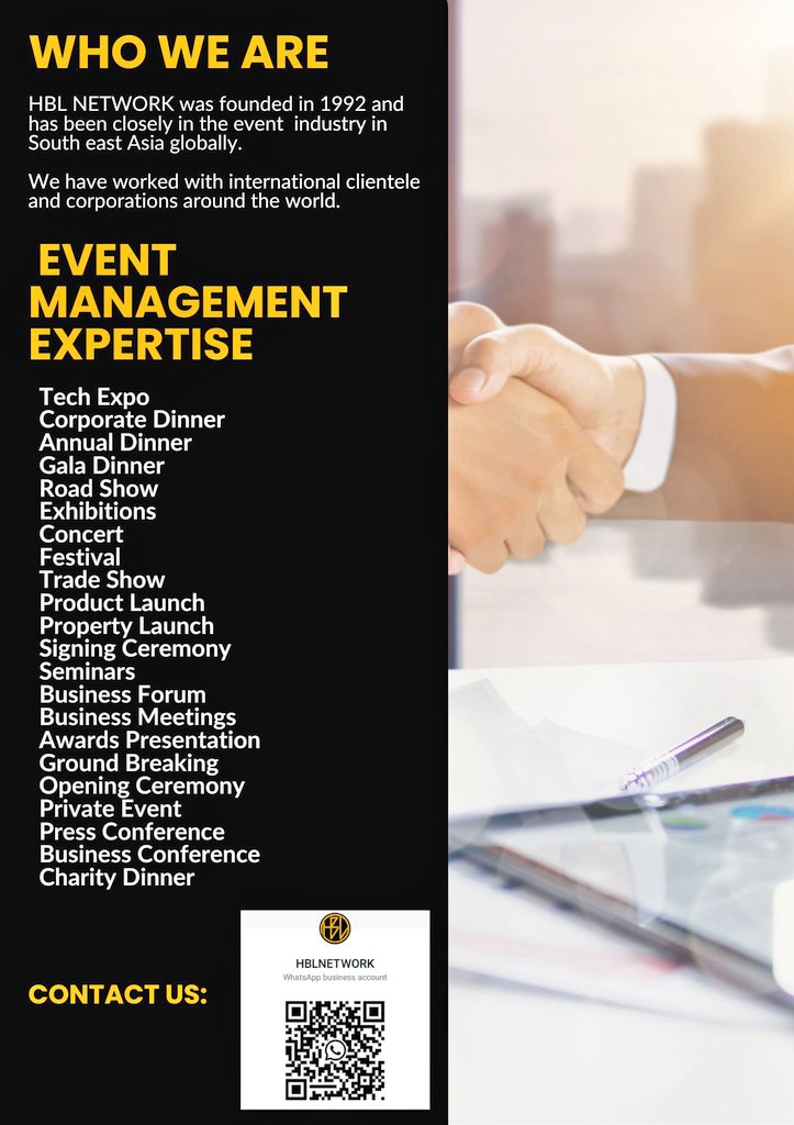 EventHblnetwork's tweet image. #techexpo #corporatedinner #annualdinner #galadinner #Roadshow #concerts #exhibitions #tradeshow #productlaunch #propertylaunch #signingceremony