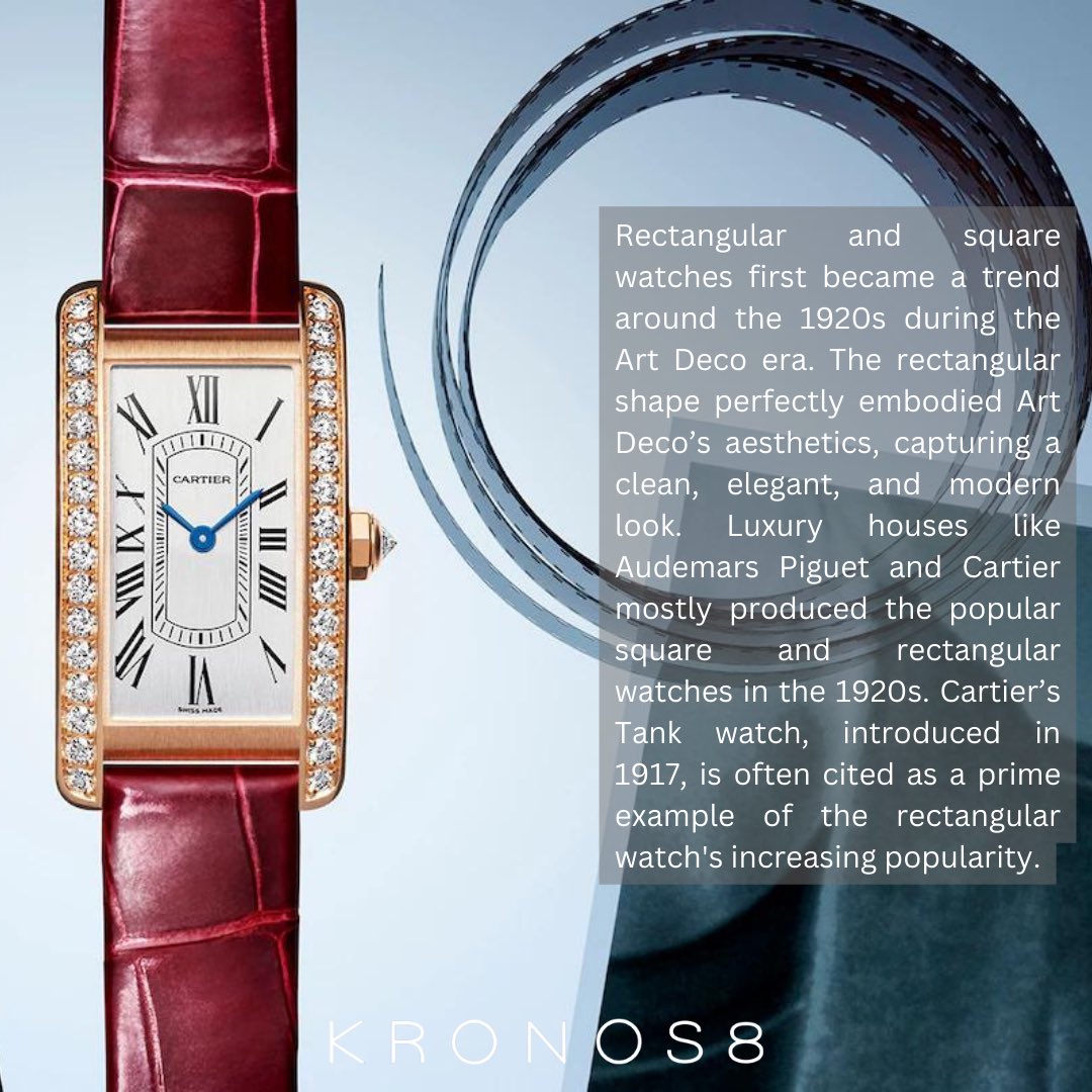 kronos8official's tweet image. When did the square watch begin to rise? Is cartier the trendsetter back then? Swipe right to uncover the answer! 

#kronos8 #squarewatch #luxurywatches