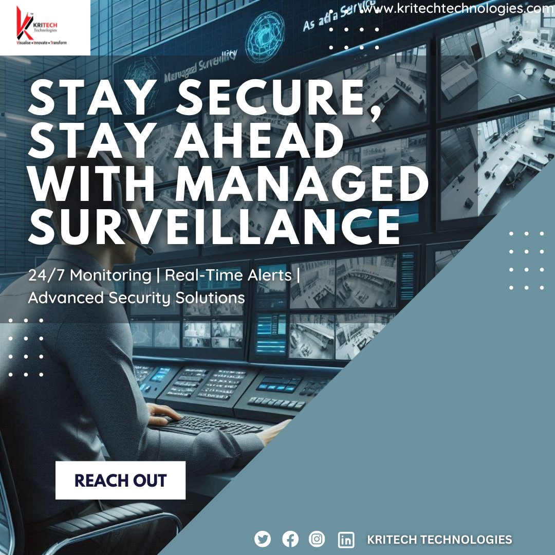 KRITECH_21's tweet image. Elevate your security game with our Managed Surveillance as a Service! Whether it's protecting your office, street, or parking lot, our advanced surveillance technology.
#SecuritySolutions #Surveillance #TechDrivenSecurity #ManagedServices #SurveillanceAsAService #SecurityTech