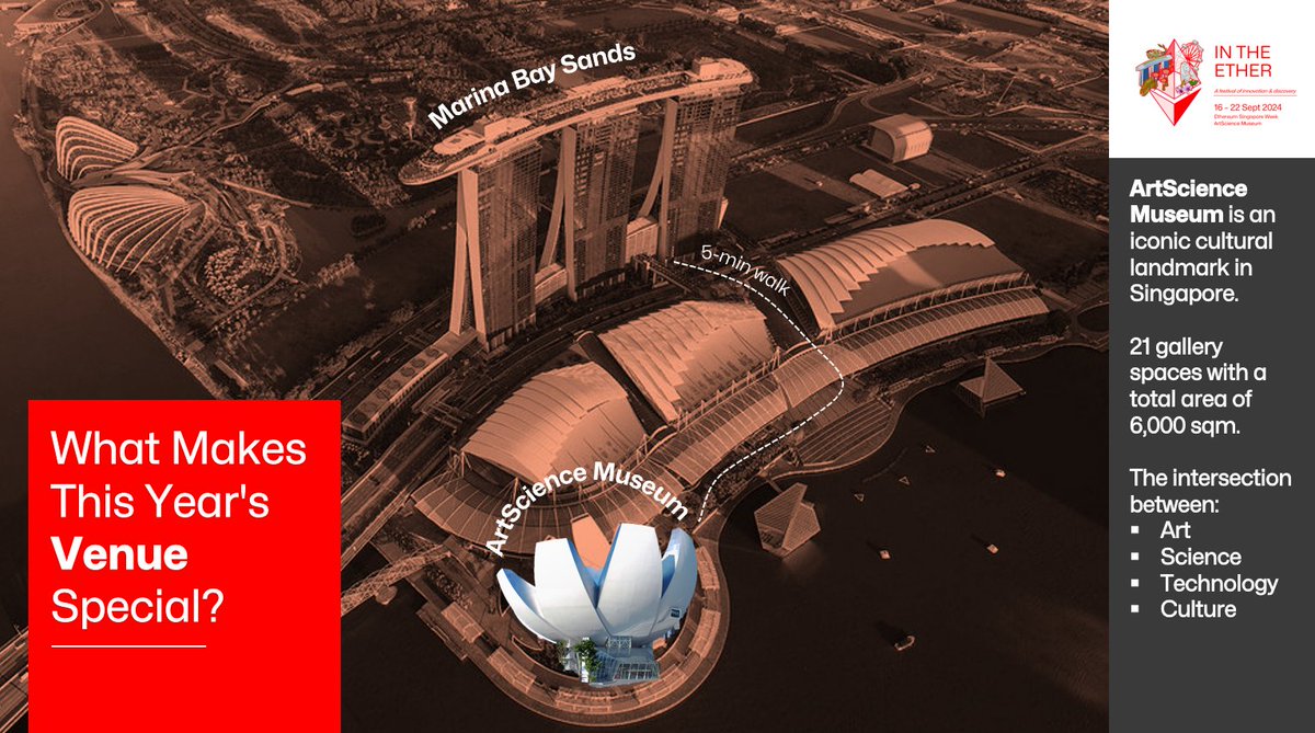 📅 16-22 Sept 📍 ArtScience Museum 🇸🇬 Chosen as the spot for Ethereum  Singapore 2024: IN THE ETHER Festival, ArtScience Museum (#ASM) is the  perfect fit. 🎨✨ 🚶‍♂️Just a 5-minute walk from