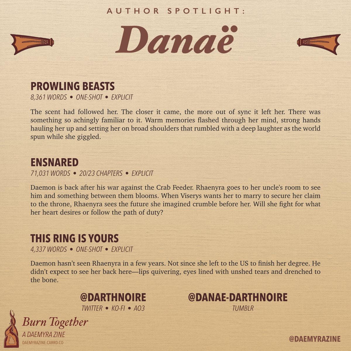 Burn Together: A Daemyra Zine tweet media