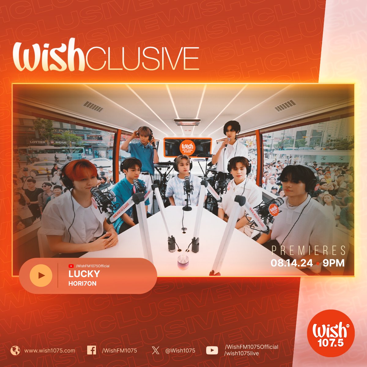 Feel lucky listening to <a href="/HORI7ONofficial/">HORI7ONofficial</a>!

"LUCKY" debuts on the Wish Philippines' YouTube channel at 9 p.m. PHT/10 p.m. KST