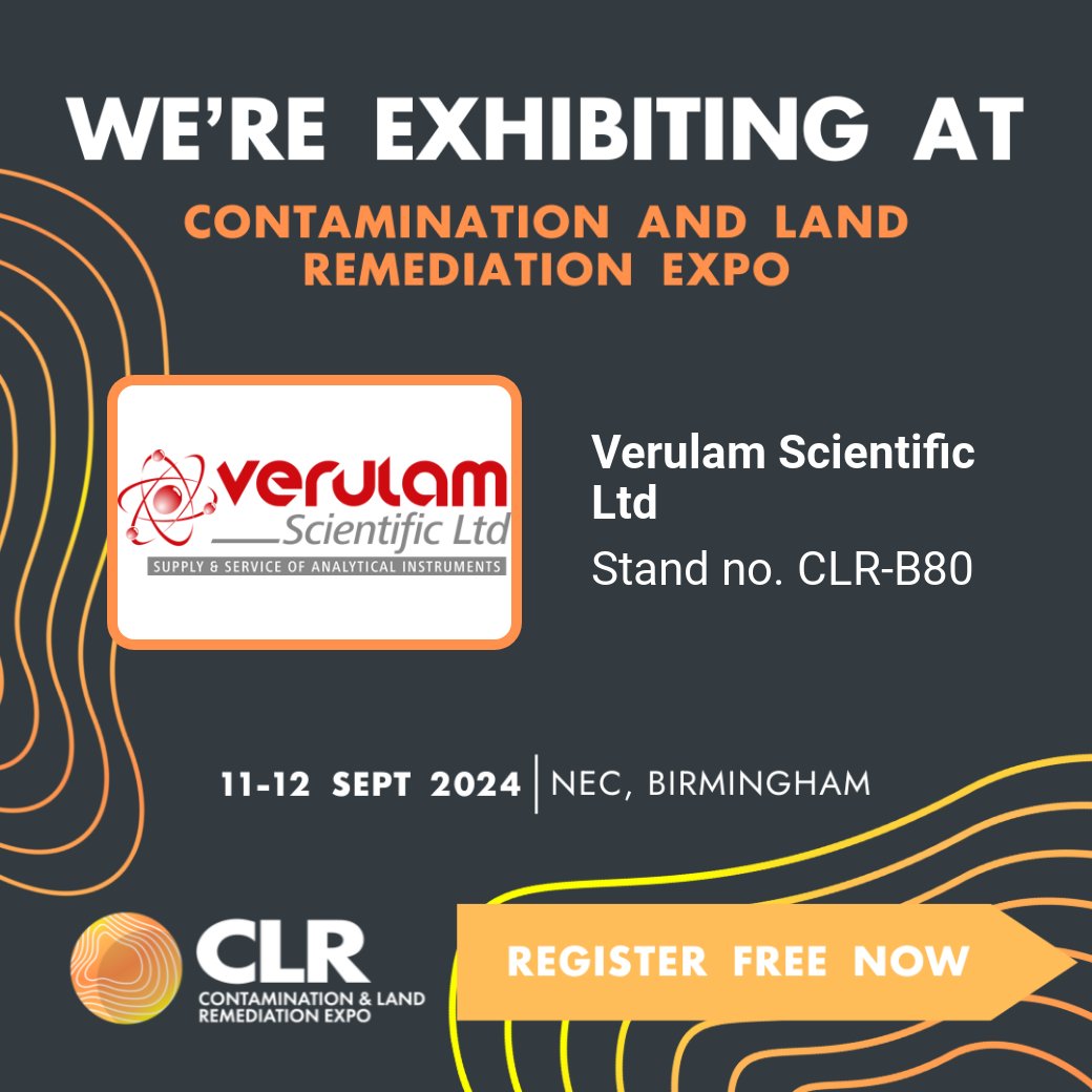 Verulam Scientific Ltd (@verulamscienti1) on Twitter photo We’ll will be exhibiting at the <a href="/CLRExpo/">Contamination & Land Remediation Expo 2025</a> – Are we going to see you there?
Use our unique registration link and we will pick a person at random to win a special prize – ess-expo.co.uk/five-shows/clr…
#CONTAM #CLR24 #verulamscientific We’ll will be exhibiting at the <a href="/CLRExpo/">Contamination & Land Remediation Expo 2025</a> – Are we going to see you there?
Use our unique registration link and we will pick a person at random to win a special prize – ess-expo.co.uk/five-shows/clr…
#CONTAM #CLR24 #verulamscientific