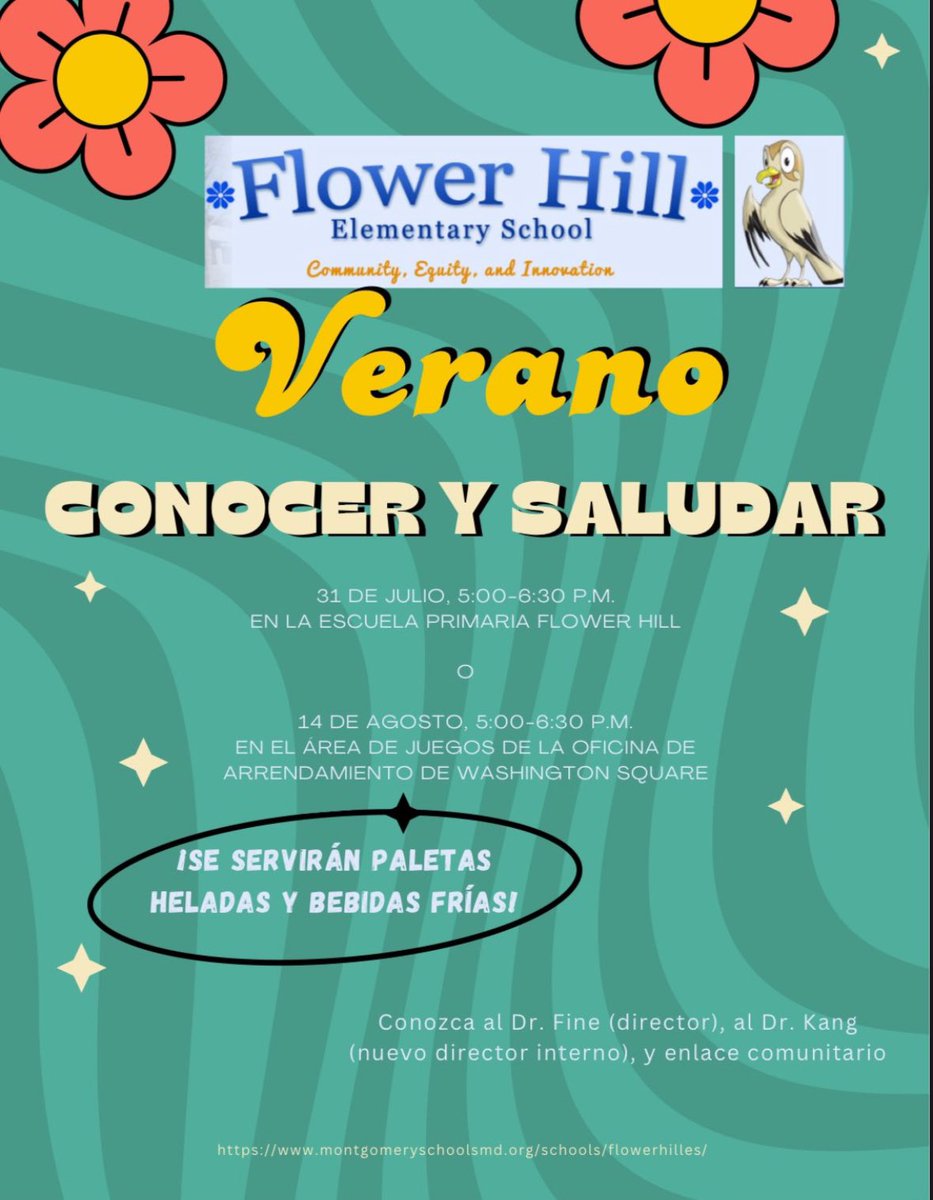 Dr. Kang and I look forward to meeting families and sharing some popsicles in our Washington Square community today at 5 pm!