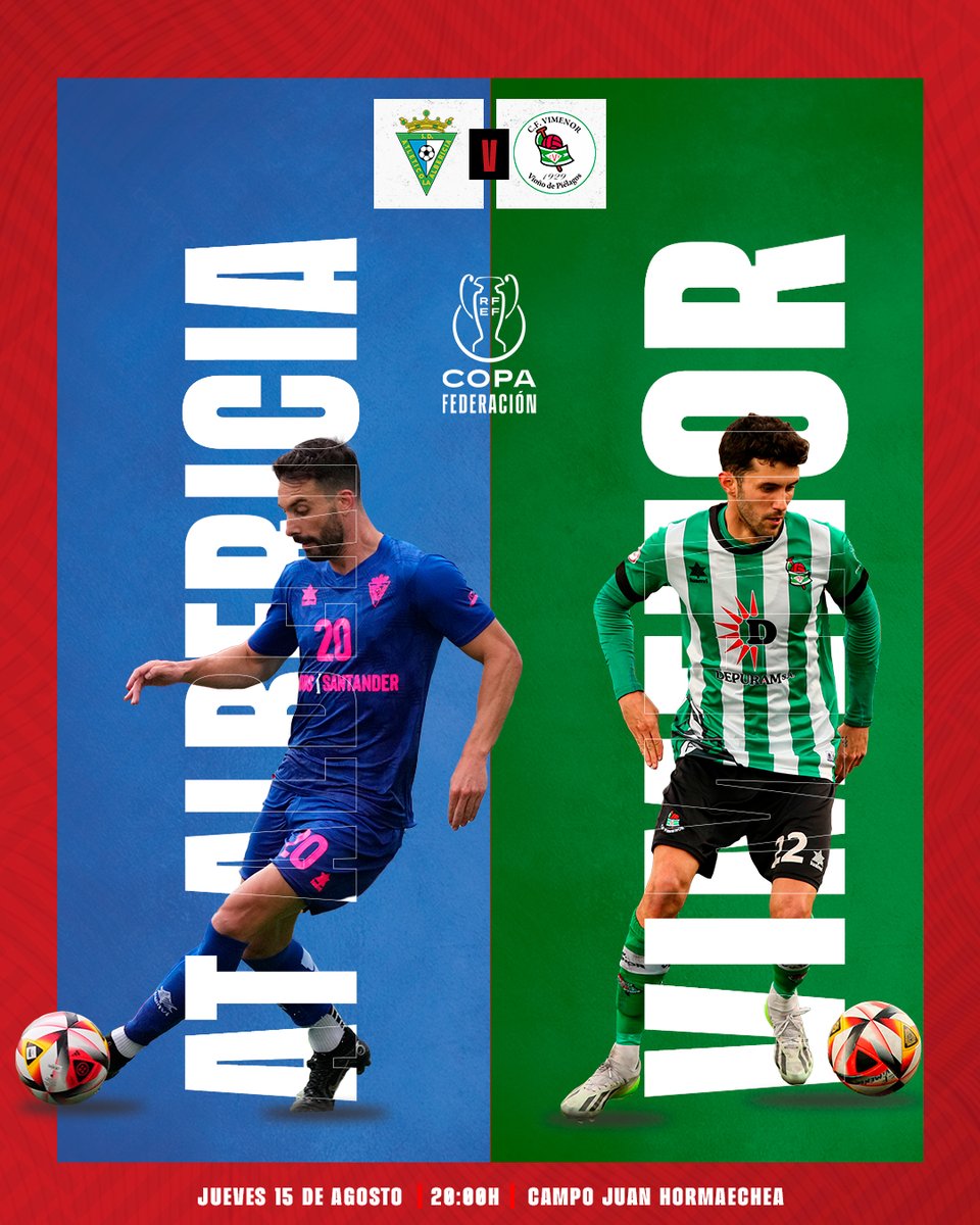 RFCF_es's tweet photo. ⚽️ 𝐂𝐮𝐚𝐫𝐭𝐨𝐬 𝐝𝐞 𝐟𝐢𝐧𝐚𝐥 |  #𝐍𝐮𝐞𝐬𝐭𝐫𝐚𝐂𝐨𝐩𝐚

👉 Cuarta eliminatoria de #CopaFederación autonómica

🔥 @AAlbericia  🆚 @cfvimenor 

⏰ 20:00H
📍 Juan Hormaechea
🏆 El vencedor disputará las semifinales el domingo a las 16:45H en Bezana 🏟️

#CopaRFEF https://t.co/TekWfix96r