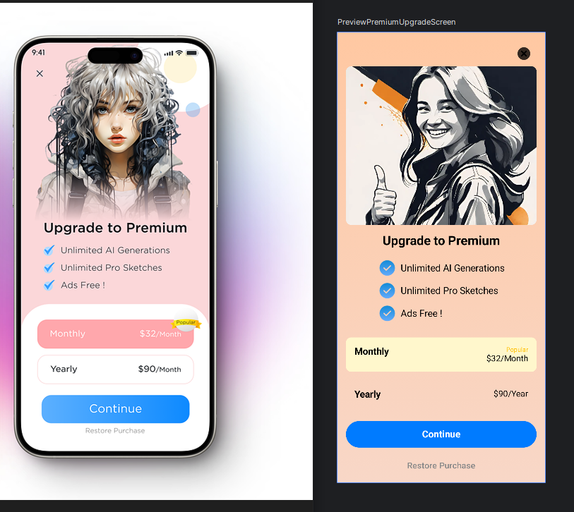 sampatsharma865's tweet image. ChatGPT makes the task of converting UI designs to code easy. I just provided an image of the UI and got the Jetpack Compose code.
look at the results.