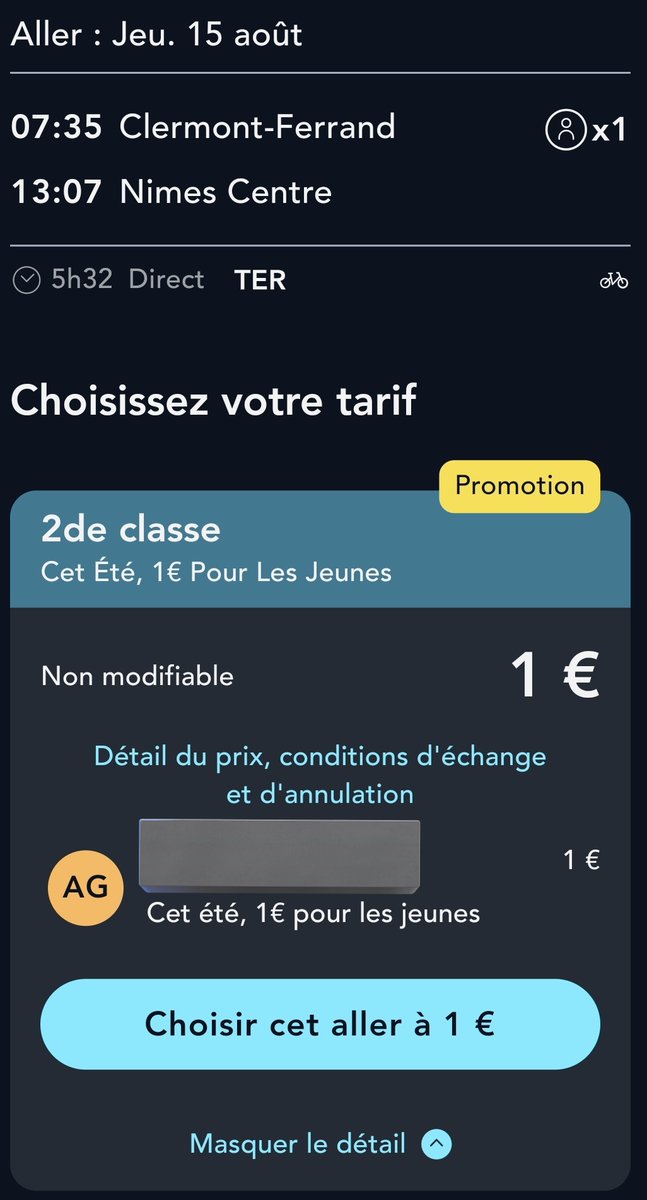 Wouah, je découvre les trajets à 1€, j'ai cru à un bug pour être honnête 😅. Super initiative de <a href="/lio_train_sncf/">liO Train SNCF Occitanie</a> !