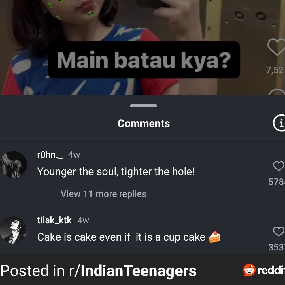 mehtabackupacc's tweet photo. The new generation of Indian men are the worst one to exist given the fact that on almost every ig post of a minor girl there are such comments from Indian males with so many likes. https://t.co/KTLJX70Qof
