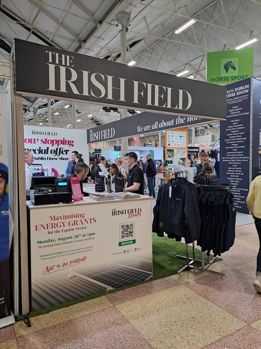 Great to be back at the <a href="/DublinHorseShow/">Dublin Horse Show</a> again with <a href="/TheIrishField/">The Irish Field</a> team. Here in the main hall in our usual spot. If you’re about, call by 🐴