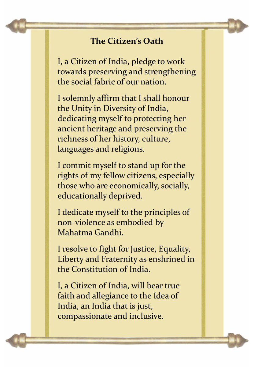 Citizen’s Pledge this Independence Day 
Initiated by Ubuntu , a citizens collective in Vasant Kunj , Delhi 

Request you to video record and upload your video on your social media with hashtag #CitizensforPluralism