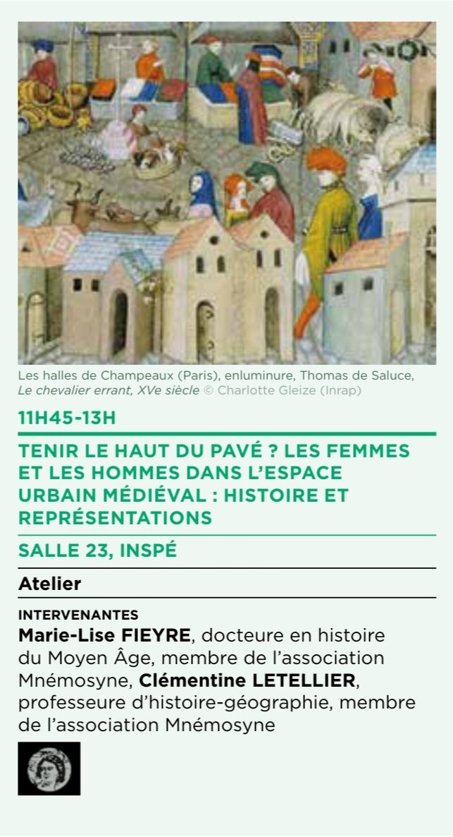 L'association Mnémosyne sera présente aux #RVH2024 ! Venez nous rejoindre à la table ronde le samedi 12 octobre et à l'atelier pedagogique juste après ⤵️
<a href="/rdvhistoire/">Rendez-vous-histoire</a> #HistoireDesFemmesEtDuGenre 
#HistoireMixte #Ville
rdv-histoire.com/programmes-pdf