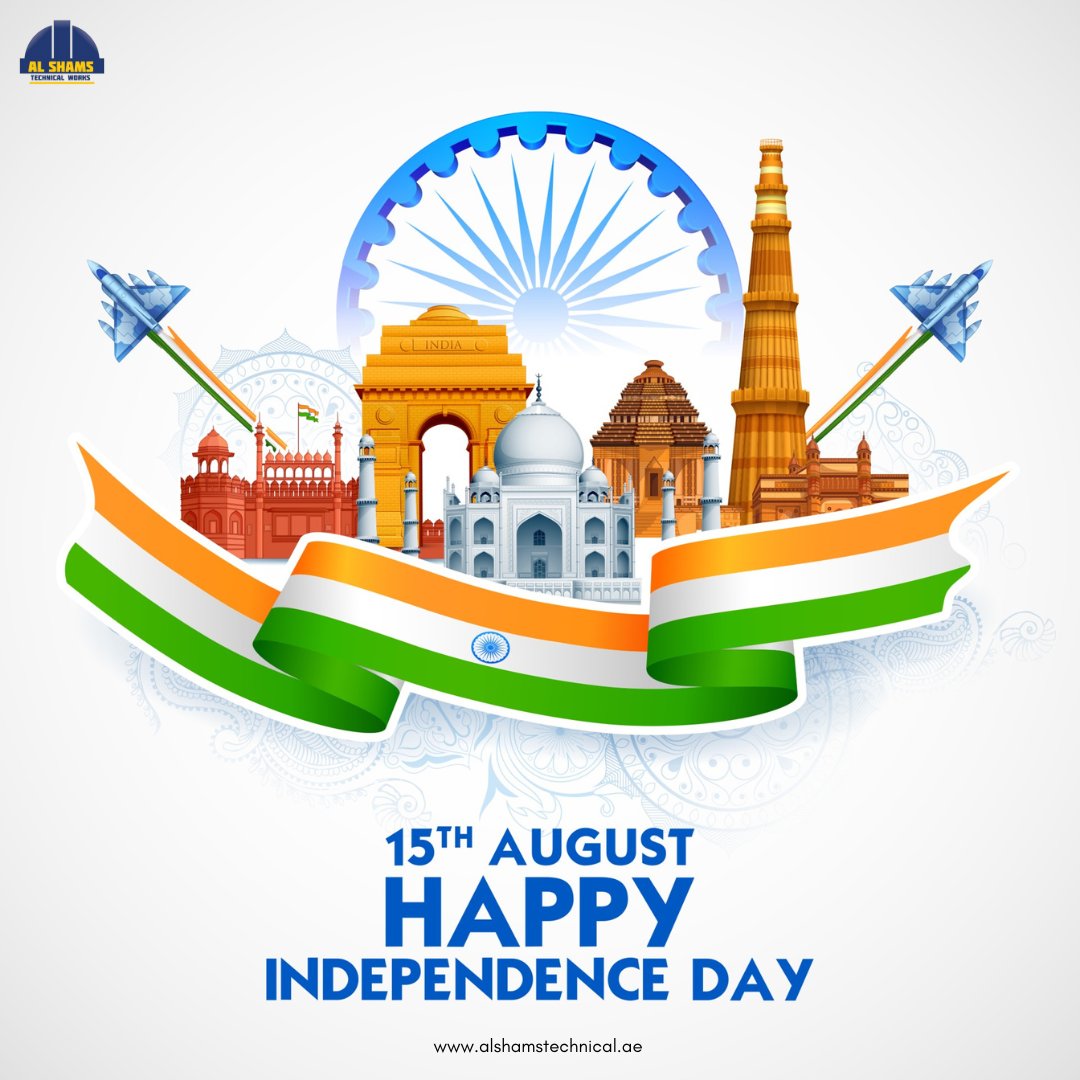 ALSHAMSLLC's tweet photo. Wishing everyone a joyous and proud Independence Day! May the spirit of freedom and unity continue to guide India and Pakistan towards prosperity and peace Let's celebrate the strength resilience and achievements of beloved nation #indiaindependenceday #pakistanindependenceday https://t.co/QWBqfBt0er