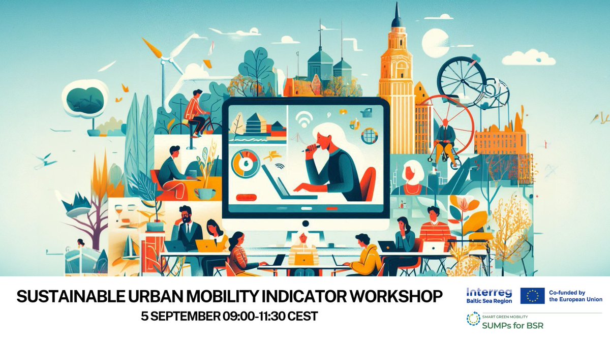 🚀 Calling all <a href="/UBC_BSR/">UBC</a> cities! Join us online on 5.9.2024 for the Sustainable Urban Mobility Indicator workshop. Focusing on active mobility 🚲🚶‍♀️ this event will allow you to contribute #SustainableUrbanMobility.

Register: ubc-sustainable.net/indicator-work…
#MadeWithInterreg #SUMPsforBSR