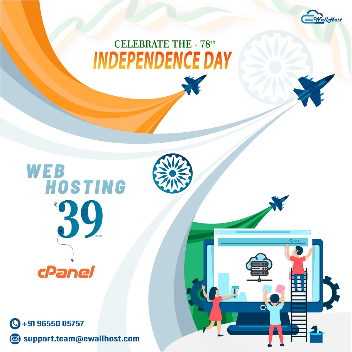 ewallhost's tweet image. Limited Time Offer Alert!⏰
Celebrate Independence Day with eWallHost! 🇮🇳
Linux Web Hosting: Just Rs. 39/mo.
Grab this golden opportunity to build your online presence.
👉Buy Now:ewallhost.com/linux-hosting
#ewallhost #webhosting #linuxsharedhosting #cpanelhosting #cheaphosting
