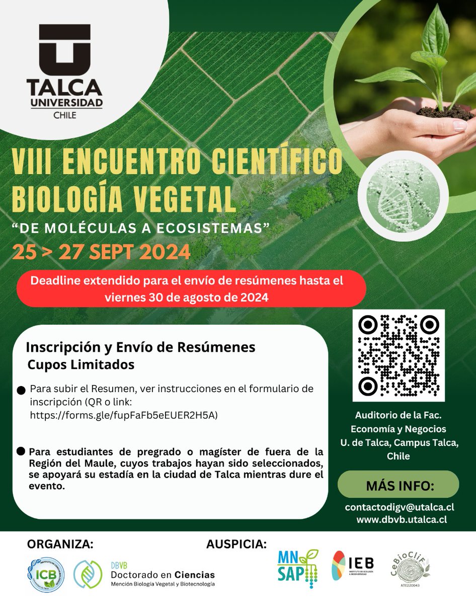 Pedro E. Gundel (@pedroegundel) on Twitter photo Aun puedes enviar to resumen para el VIII Encuentro Científico del <a href="/dbvb_utalca/">dbvb_utalca</a> <a href="/UTalca/">Universidad de Talca</a> No te lo pierdas! Aun puedes enviar to resumen para el VIII Encuentro Científico del <a href="/dbvb_utalca/">dbvb_utalca</a> <a href="/UTalca/">Universidad de Talca</a> No te lo pierdas!