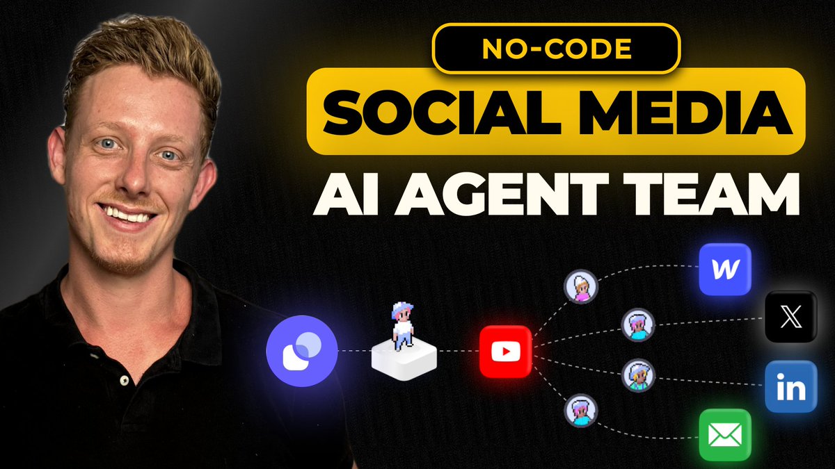 ben_vs92's tweet photo. New Video: Build a No-Code AI Agent Social Media Team

This Agent team automates your X, Linkedin &amp; blog posts while still maintaining quality control. Free template included!

Link to watch 👇🏼 
https://t.co/PPJHK48nCx https://t.co/SyG5D0MyB6