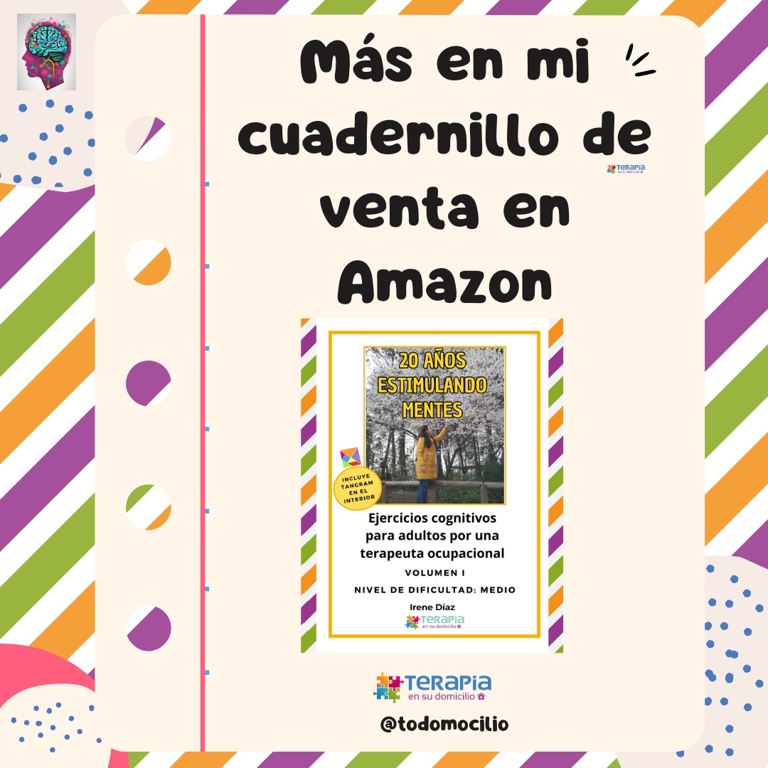Para obtener mi cuadernillo lleno de retos mentales pulsa en este enlace para ir a Amazon amzn.to/3LHSrLE   #estimulacioncognitiva #terapiaocupacional #personasmayores
