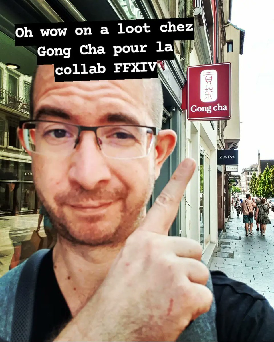 JuliustvM's tweet photo. Ahhhh ba voilà on a enfin trouvé un @GongChaTea à Strasbourg pour la collaboration @FF_XIV_FR @SquareEnixFR merci pour l'accueil et les boissons sont sympa 😉 https://t.co/kINbzw9pbs