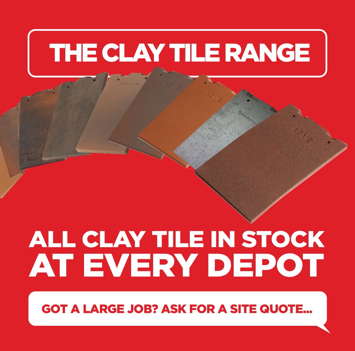 We currently have huge stock of clay roof tiles and we are able to provide a quote for large jobs. Please feel free to reach out to us for more information or to place an order.