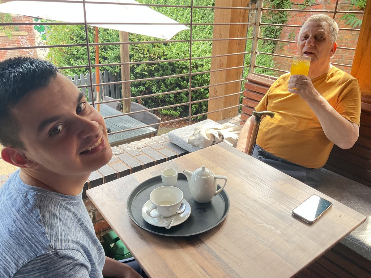 Our budding photographers having some well earned refreshments at the Watermill yesterday, whilst out and about taking photos for the competition.
#daycentre #learningdisabilities