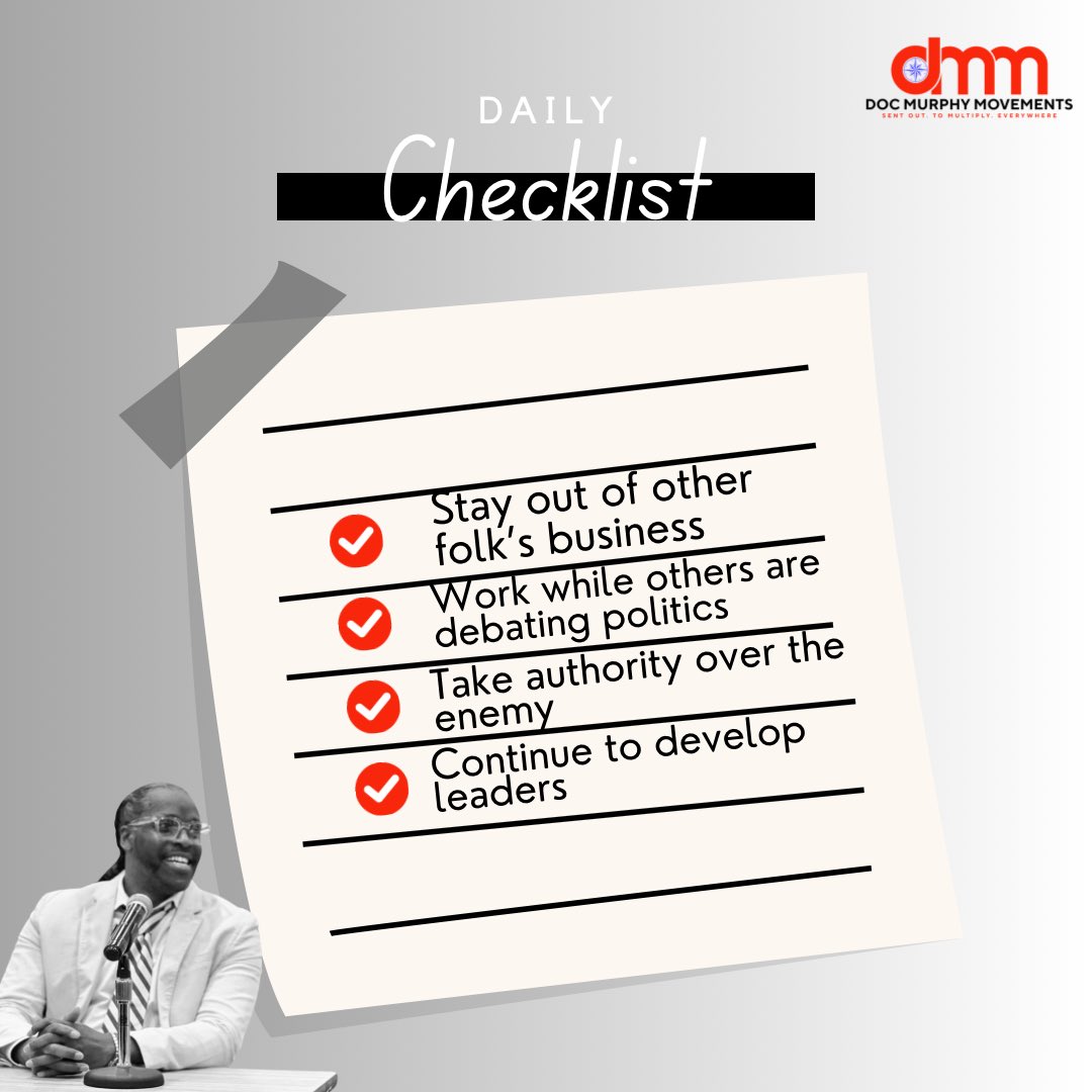 pastordoc's tweet photo. #leadership #work #dailychecklist #nodebating #mindyourbusiness #growup https://t.co/btrInb8OBL