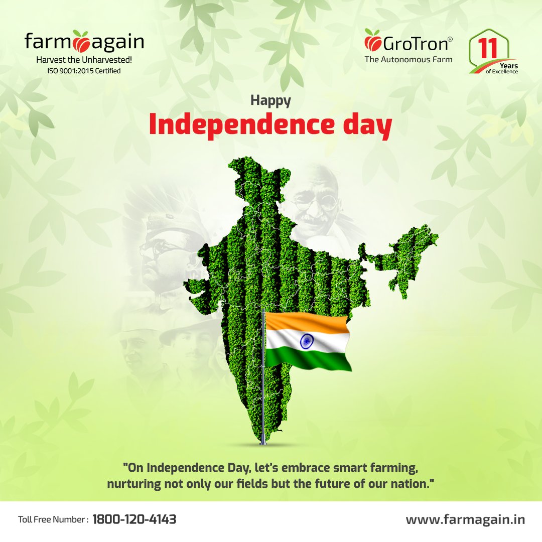 On this Independence Day, Let’s honor the sacrifices of freedom fighters.

#IndependenceDay #India #15August #ProudToBeIndian #VandeMataram #JaiHind #FreedomInOurHearts #Farmagain