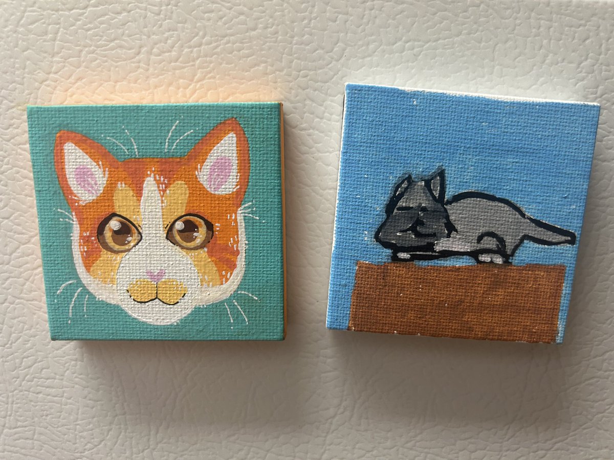 My fiance and i both painted one of our cats 😂