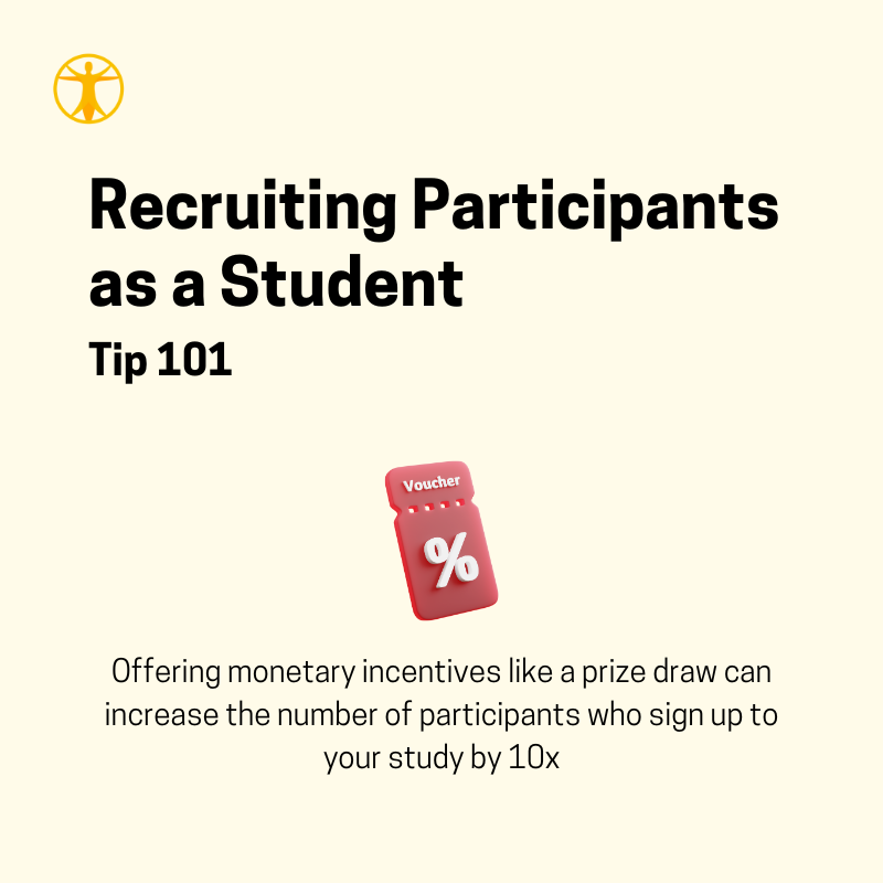 WeParticipated (@_weparticipated) on Twitter photo This isn't a must, but it does massively help.
Keep it simple, like a prize draw for 1 to 3 vouchers (Amazon vouchers always work well!) 🎟
Give it a go! 
#researchparticipants #research #researchstudy #weparticipated #takepartinresearch #paidresearch This isn't a must, but it does massively help.
Keep it simple, like a prize draw for 1 to 3 vouchers (Amazon vouchers always work well!) 🎟
Give it a go! 
#researchparticipants #research #researchstudy #weparticipated #takepartinresearch #paidresearch