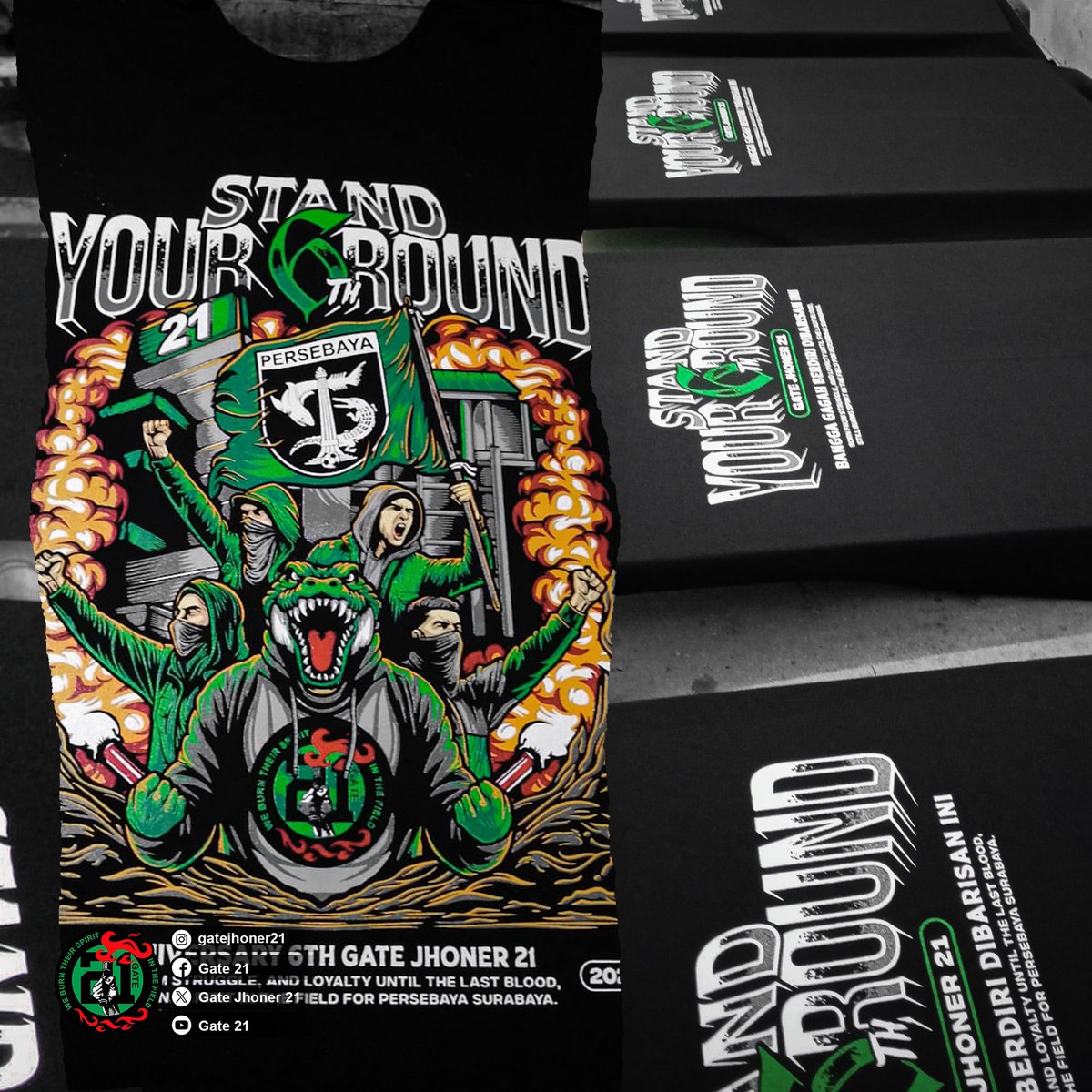 T-shirt Anniversary ke 6th proses finishing.
Mohon maaf atas keterlambatan selama ini.

SATU NYALI PERSEBAYA

#gatejhoner21
#persebaya