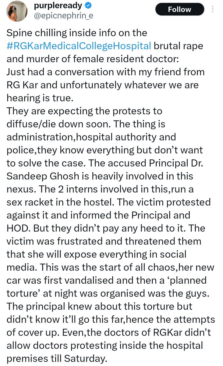 official_afa_'s tweet photo. This is even more shocking ❗❗ #RGKarMedicalCollegeHospital #BENGAL_HORROR #WestBengalHorror #NirbhayaOfKolkata #MedTwitter https://t.co/ngHqua3bwV
