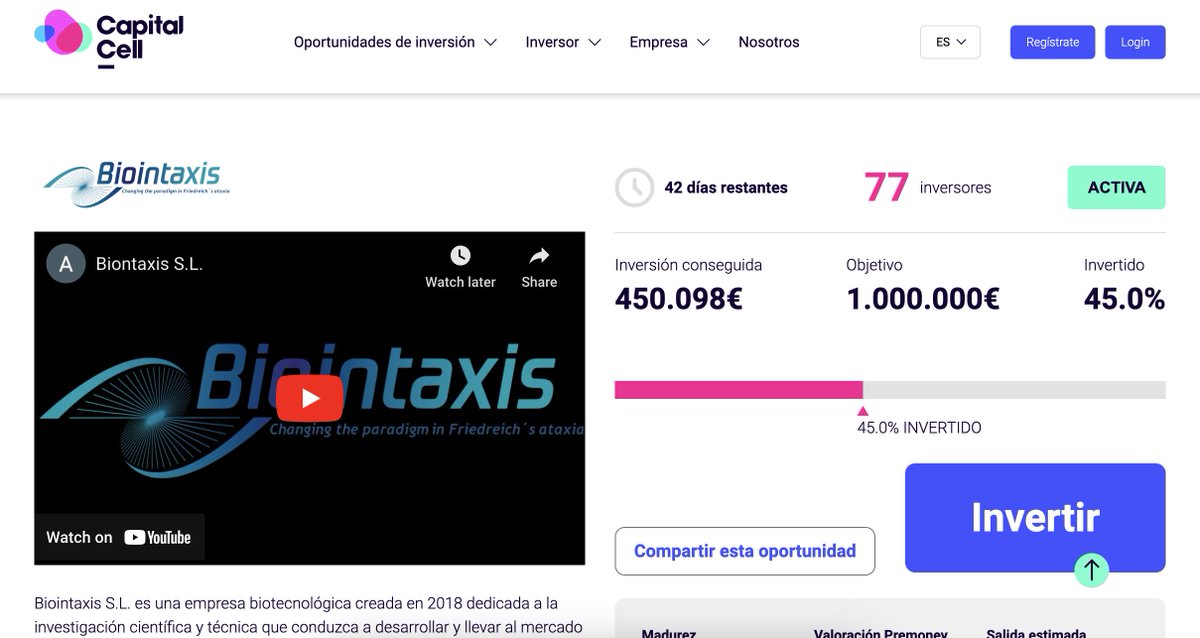 Biointaxis SL (@biointaxis) on Twitter photo Evolución Biointaxis 2018-2024👇
2018: nace la spin-off de la mano de los investigadores de <a href="/GTRecerca/">IGTP</a>, <a href="/AntoniMatilla/">Antoni Matilla</a> e Ivelisse Sánchez, y Dr. Miguel Chillon de <a href="/UABBarcelona/">Universitat Autònoma de Barcelona</a>.
Objetivo: acelerar la llegada al mercado de la 1ª #TerapiaGénica para curar la #AtaxiaDeFriedreich. Evolución Biointaxis 2018-2024👇
2018: nace la spin-off de la mano de los investigadores de <a href="/GTRecerca/">IGTP</a>, <a href="/AntoniMatilla/">Antoni Matilla</a> e Ivelisse Sánchez, y Dr. Miguel Chillon de <a href="/UABBarcelona/">Universitat Autònoma de Barcelona</a>.
Objetivo: acelerar la llegada al mercado de la 1ª #TerapiaGénica para curar la #AtaxiaDeFriedreich.