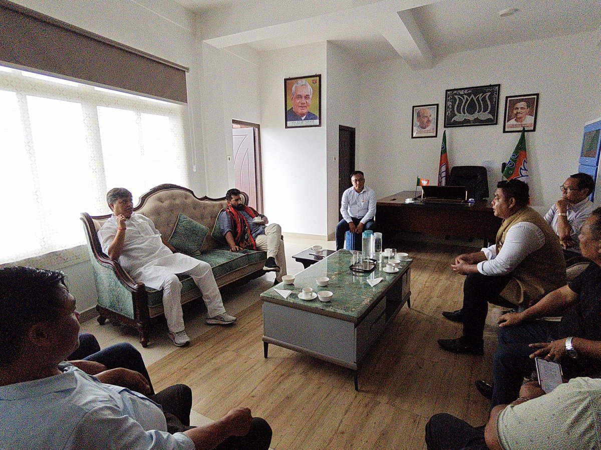 Nagaland Prabhari, Shri <a href="/anilkantony/">Anil K Antony</a> Ji today visited the State BJP Head Office at Kohima where he was warmly welcomed by BJP Kohima District President Shri <a href="/KhrielieUsou/">Khrielie Usou</a> Ji and colleagues. Also present was State General Secretary (Org) Shri <a href="/abhaygiribjp/">Abhay Giri</a> Ji, State General