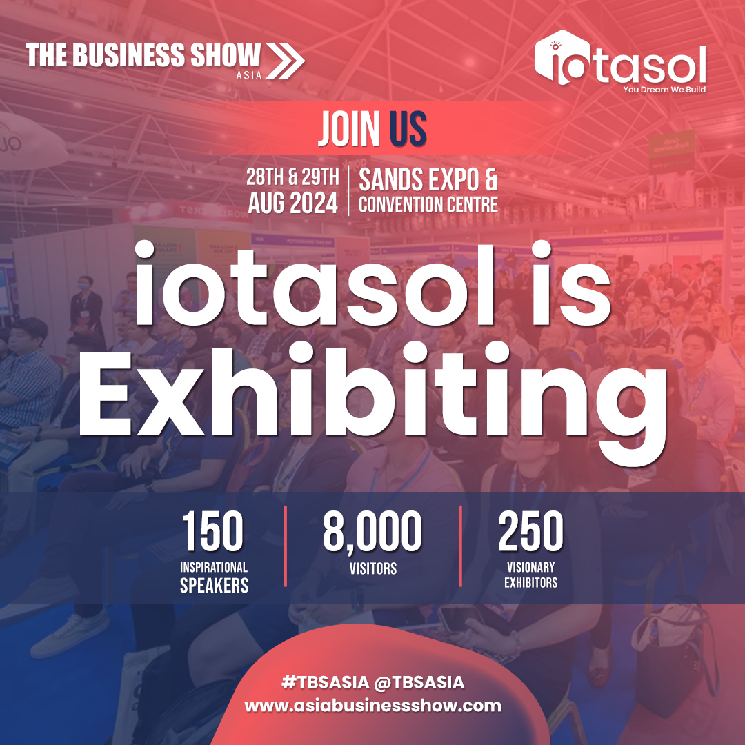 <a href="/Iotasol/">iotasol</a> joins <a href="/tbs_asia/">The Business Show Asia</a> at Marina Bay Sands, Aug 28-29! 

Join thousands for inspiration, innovation &amp; connections. 

Don't miss this 25-year powerhouse event. 

Get FREE tickets: lnkd.in/g6fp5N4t 

#BusinessShowAsia #iotasol