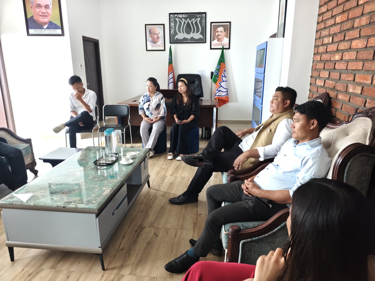 State General Secretary (Org) Shri <a href="/abhaygiribjp/">Abhay Giri</a> Ji held a meeting with State Secretary Shri <a href="/Vechitakhesoh/">Vechita Khesoh, State Secretary BJP Nagaland</a> Ji, State Chief Spokesperson Shri <a href="/magh_thomas/">Thomas magh BJP</a> Ji, State Office Secretary Kmri <a href="/KaviliAchumi/">Kavili Achumi (Modi ka Parivaar)</a> Ji, State IT Cell led by Convenor Kmri <a href="/gifty_jami/">Mhayie Gifty Jami</a> Ji, Kohima District