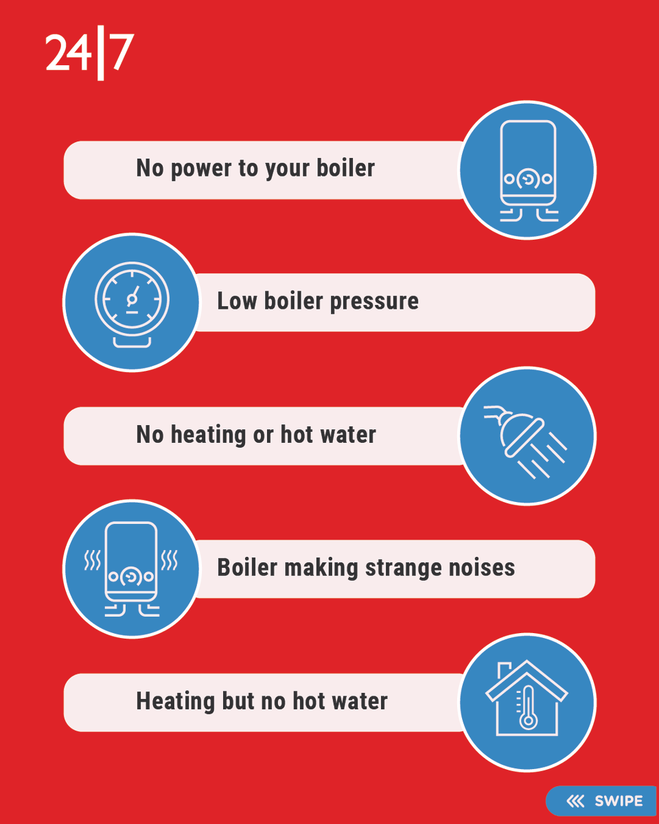 247homerescue's tweet image. Understanding common boiler issues can save you from unexpected breakdowns. Swipe through to learn about the top 10 problems and how to address them.

#BoilerProblems #HomeCare #BoilerMaintenance #247HomeRescue #HeatingIssues #HomeRepair #Plumbing #UKHomes #EmergencyCover